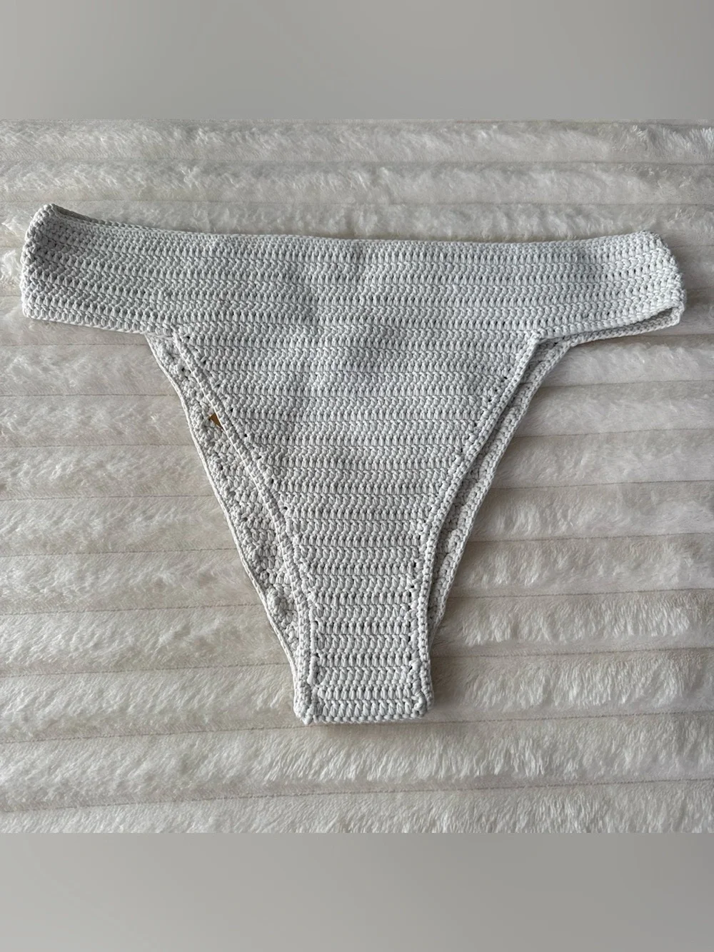 NWT SKIMS Crochet Swim Bikini Bottoms White Textured 3X Size
